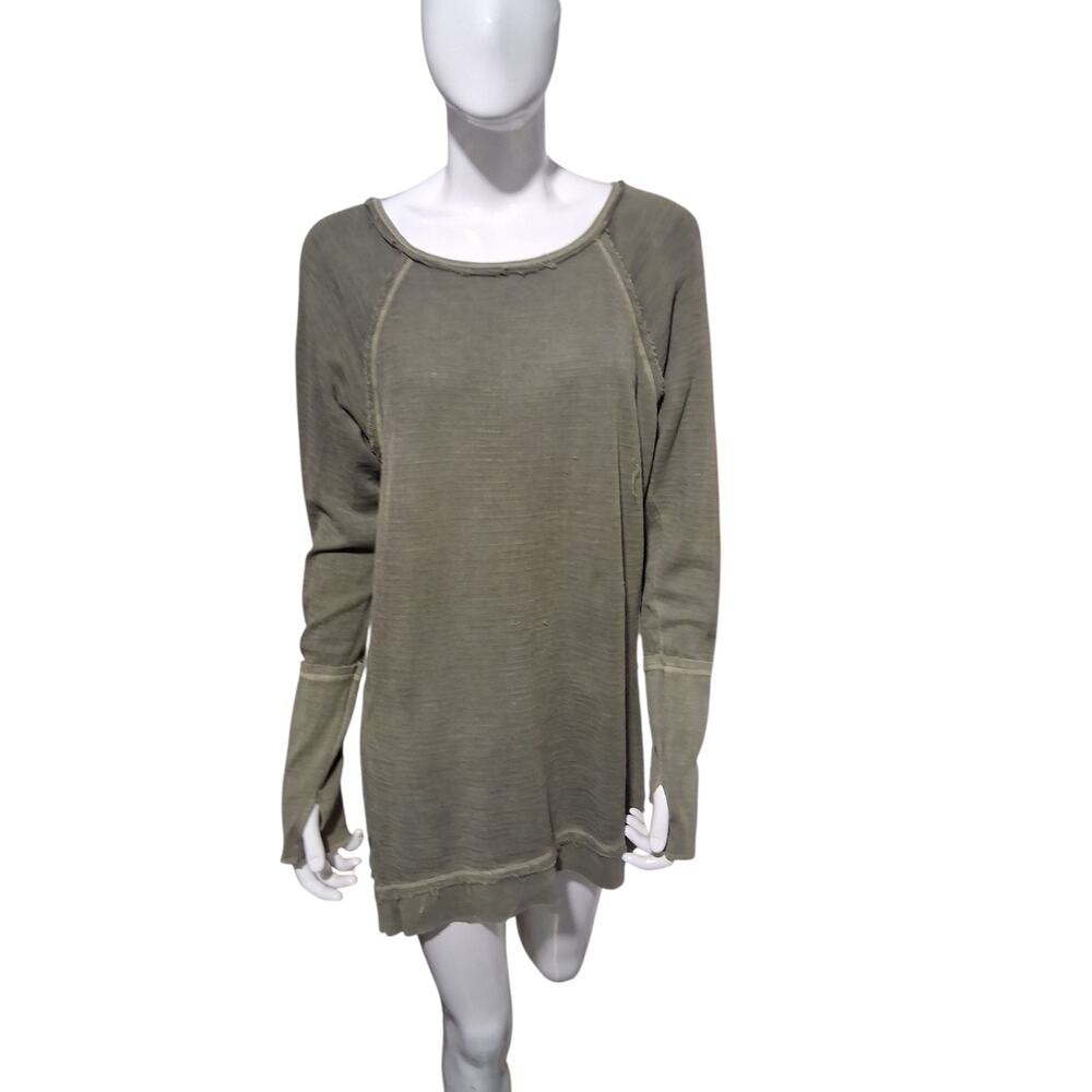 Sundance Super Grunge Women's Medium Distressed Prep Raw Hem Holes Jacked-up Top